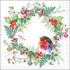 Guardanapo para Decoupage Ambiente 33x33cm com 2 Unidades - Natal Guirlanda do Pintassilgo Branca