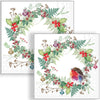 Guardanapo para Decoupage Ambiente 33x33cm com 20 Unidades - Natal Guirlanda do Pintassilgo Branca