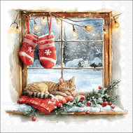 Guardanapo para Decoupage Ambiente 33x33cm com 2 Unidades - Natal Janela de Inverno