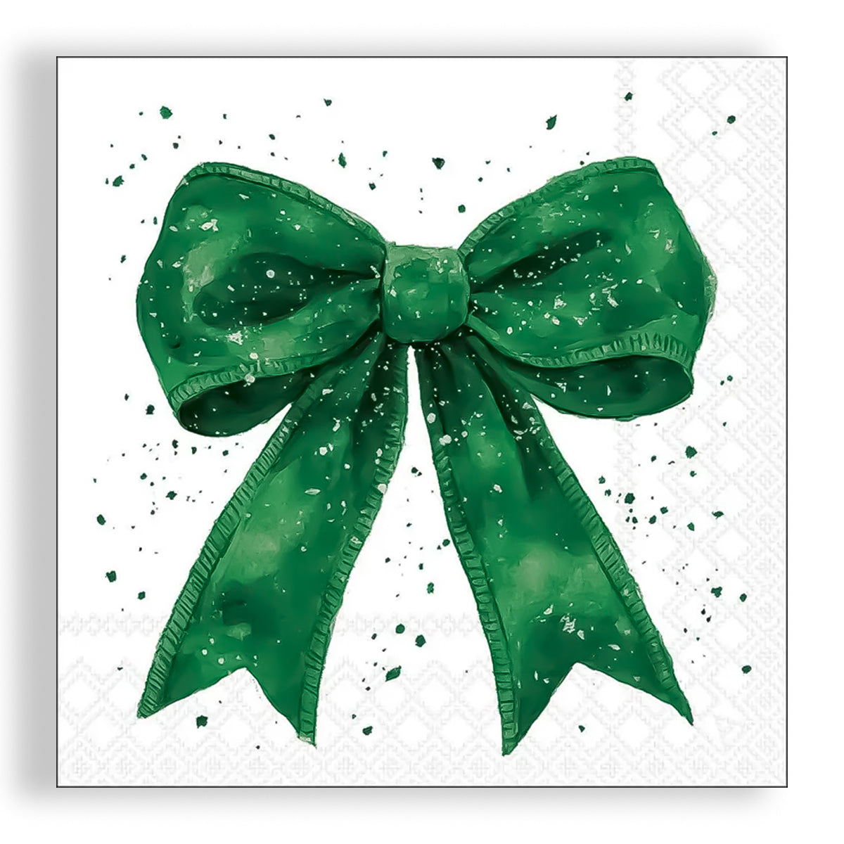Guardanapo para Decoupage Ambiente 33x33cm com 20 Unidades - Natal Laço Elegante Verde/branco