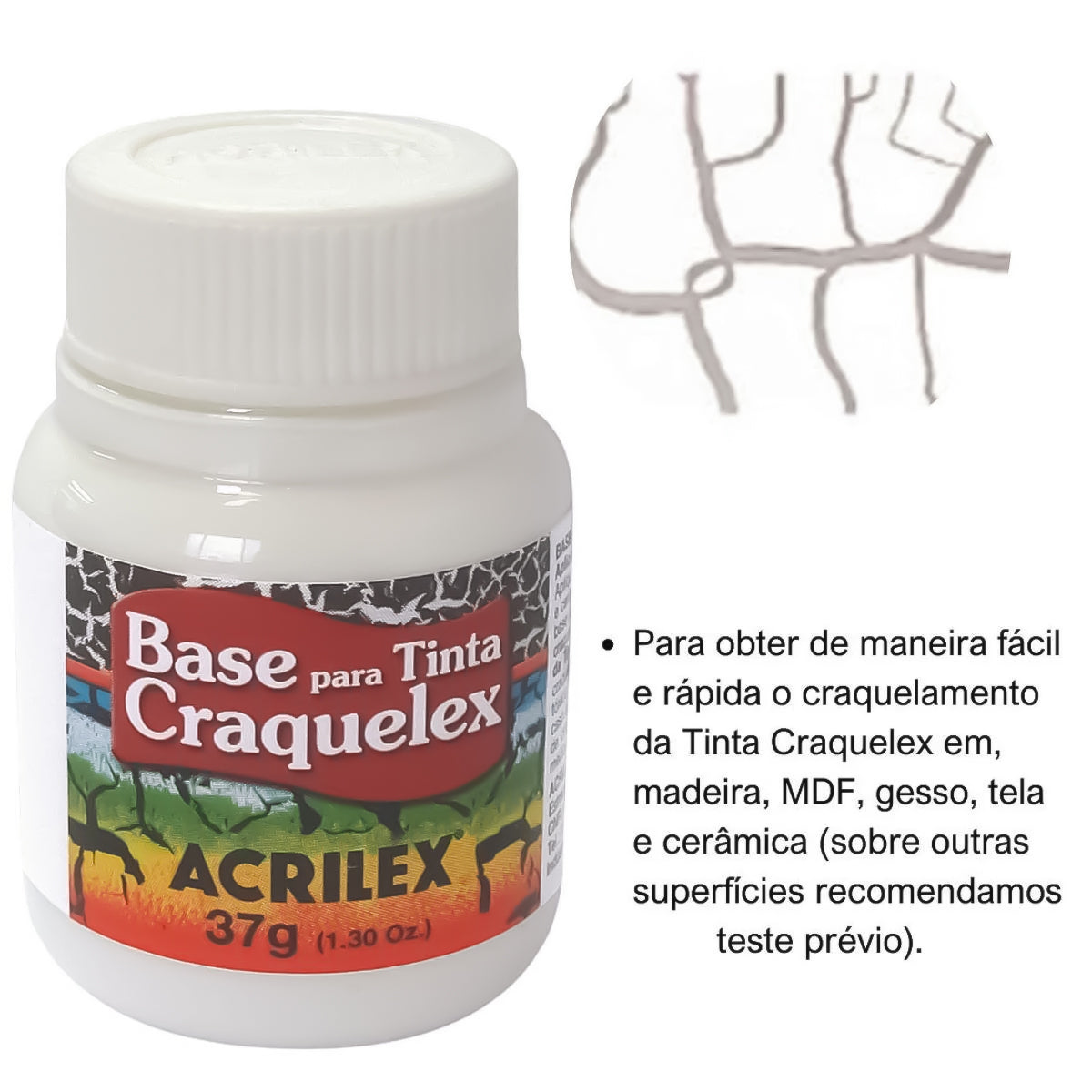 Acrilex Text Base para Tinta Acrilex Craquelex 37ml - 20937 – Mundo do Artista