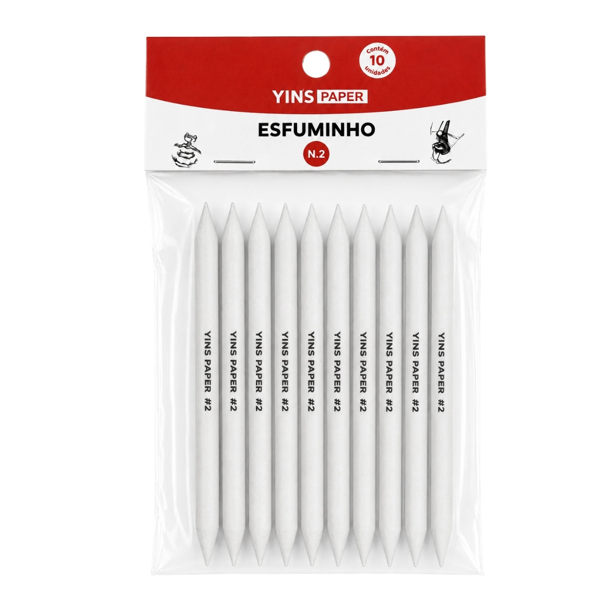 Esfuminho para Desenho Yins Paper N2 com 10 Unid