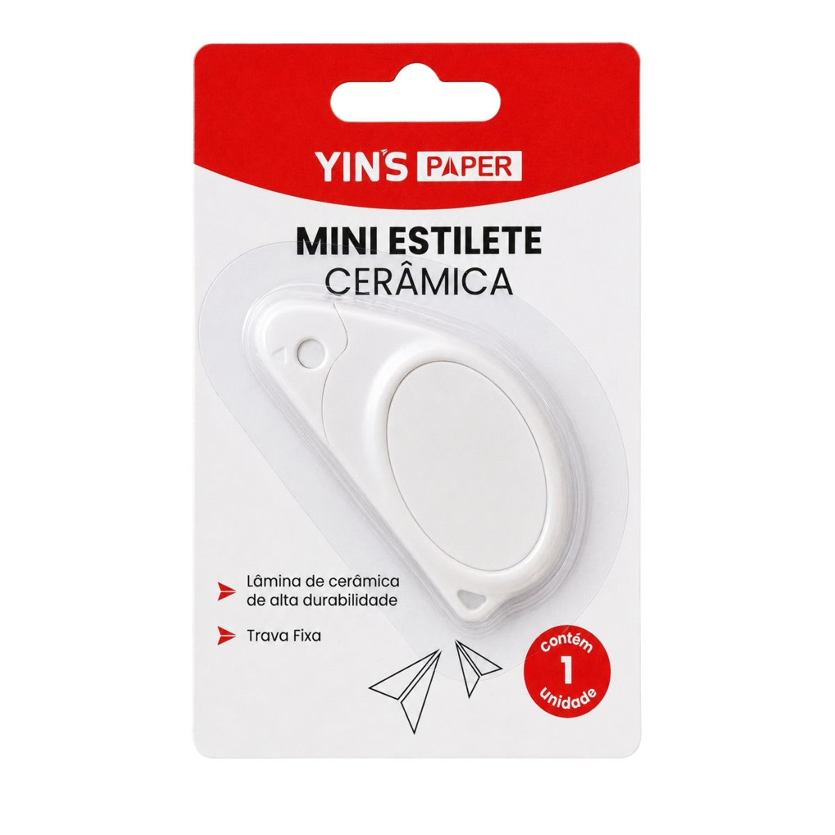 Mini Estilete Yins Paper com Lamina de Ceramica com 01 Unid - Branco