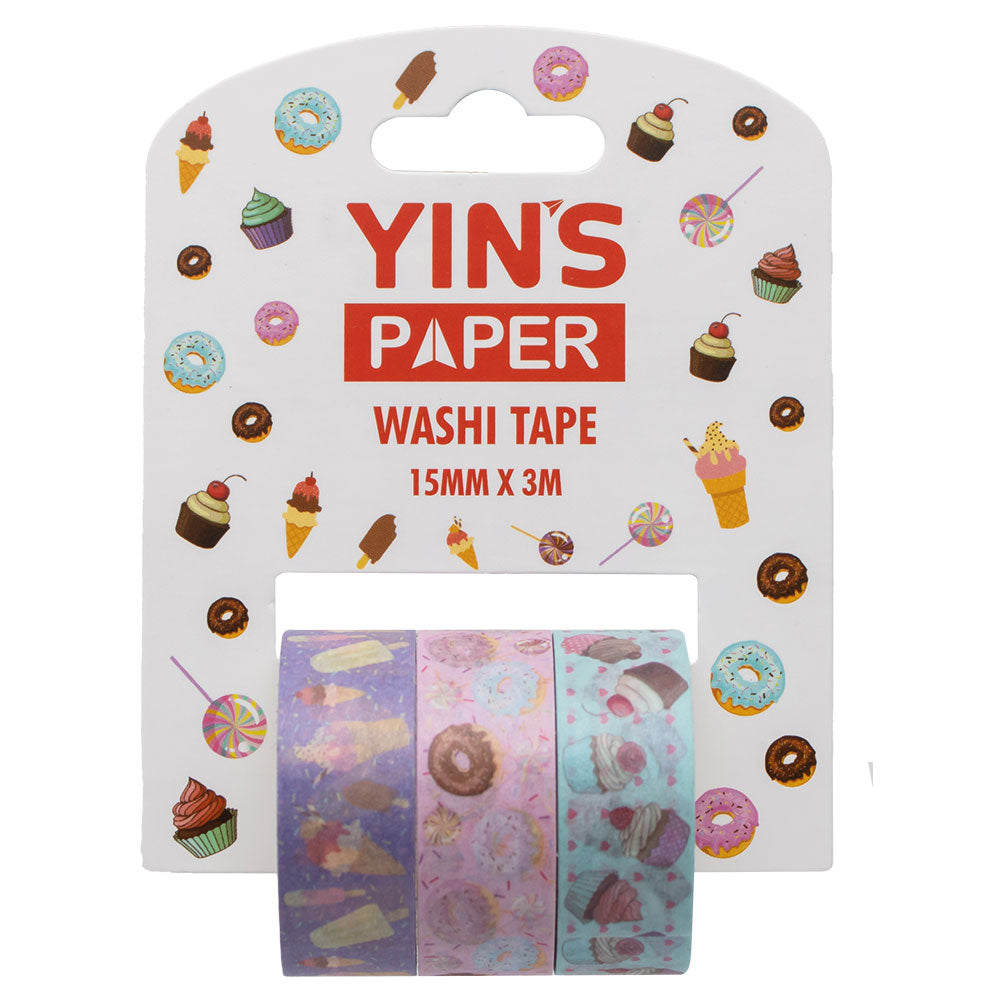 Fita Adesiva Decorativa Yins Paper 15mmx3m com 03 Unid - Cake