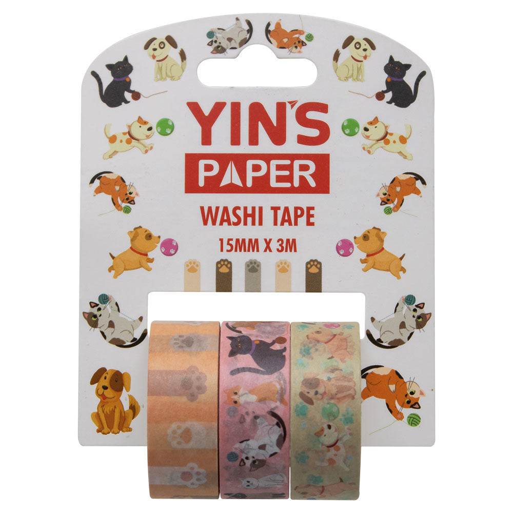 Fita Adesiva Decorativa Yins Paper 15mmx3m com 03 Unid - Pets