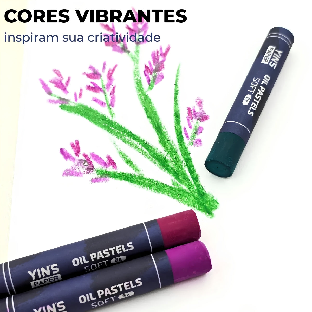 Giz Pastel Oleoso Soft Yins Paper 8g com 24 Cores