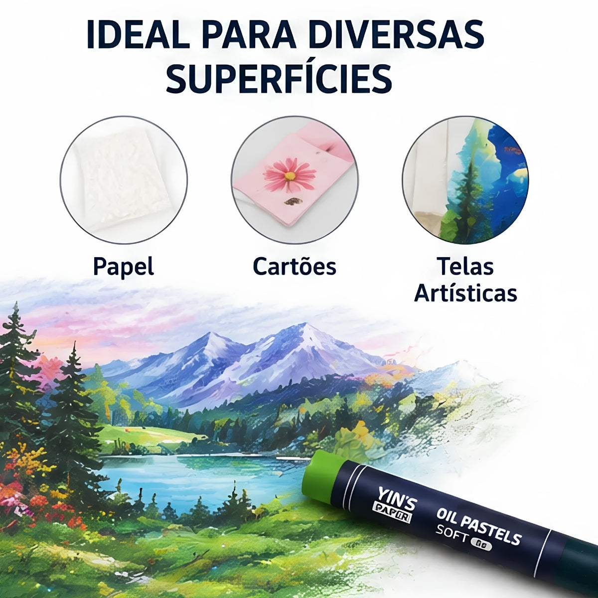 Giz Pastel Oleoso Soft Yins Paper 8g com 24 Cores