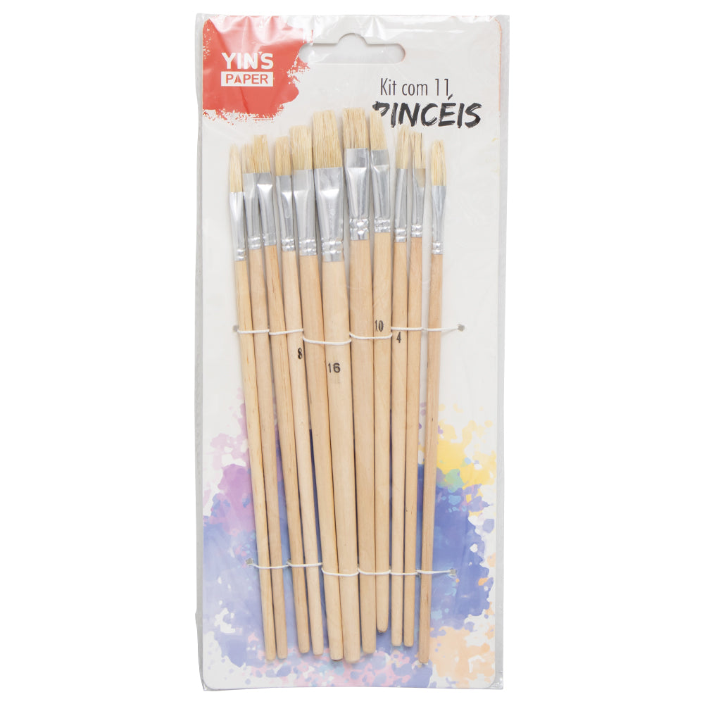 Kit de Pincel Artistico Yins Paper com 11 Pecas