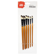Kit de Pincel Artístico Chanfrado para Pintura com 6 Unidades - Yin's Paper