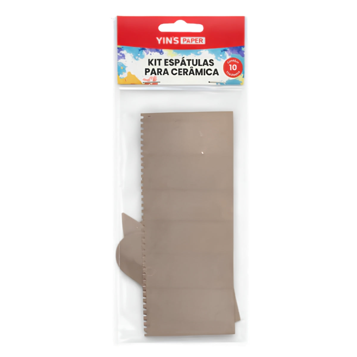 Kit de Espatula Profissional de Aco Yins Paper para Ceramica com 10 Pecas
