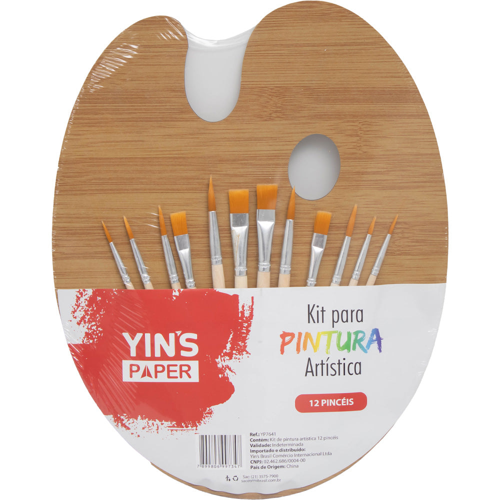 Kit para Pintura Yins Paper com 12 Unid e 1 Gode