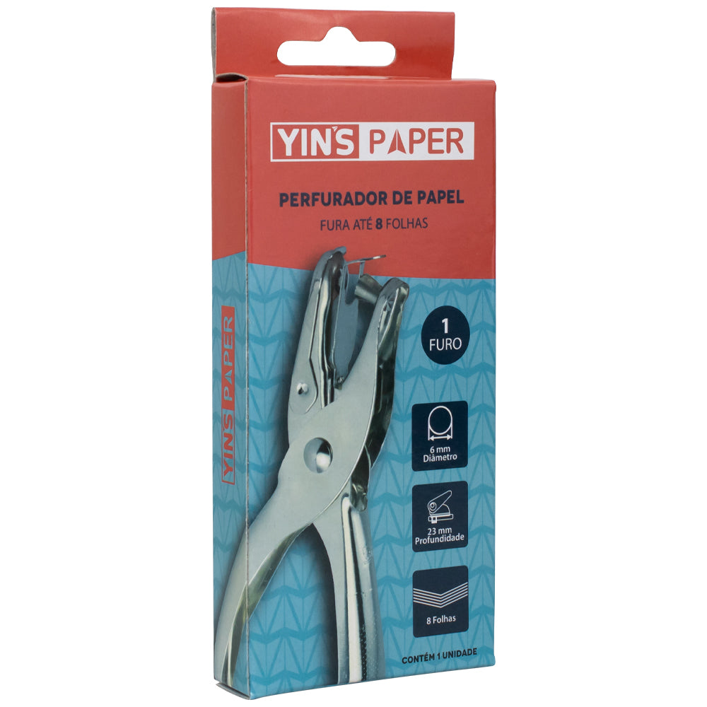Perfurador de Papel Yins Paper 01 Furo Ate 08 Folhas