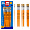 Kit de Pincel Escolar Yins Paper Chato Cerda Natural N.14 com 12 Unid - Laranja