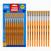 Kit de Pincel Escolar Yins Paper Chato Cerda Natural N.24 com 06 Unid - Laranja