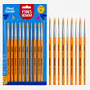 Kit de Pincel Escolar Yins Paper Redondo Cerda Natural N.14 com 12 Unid - Amarelo