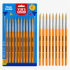 Kit de Pincel Escolar Yins Paper Redondo Cerda Natural N.16 com 12 Unid - Amarelo