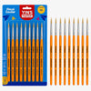 Kit de Pincel Escolar Yins Paper Redondo Cerda Natural N.06 com 12 Unid - Amarelo