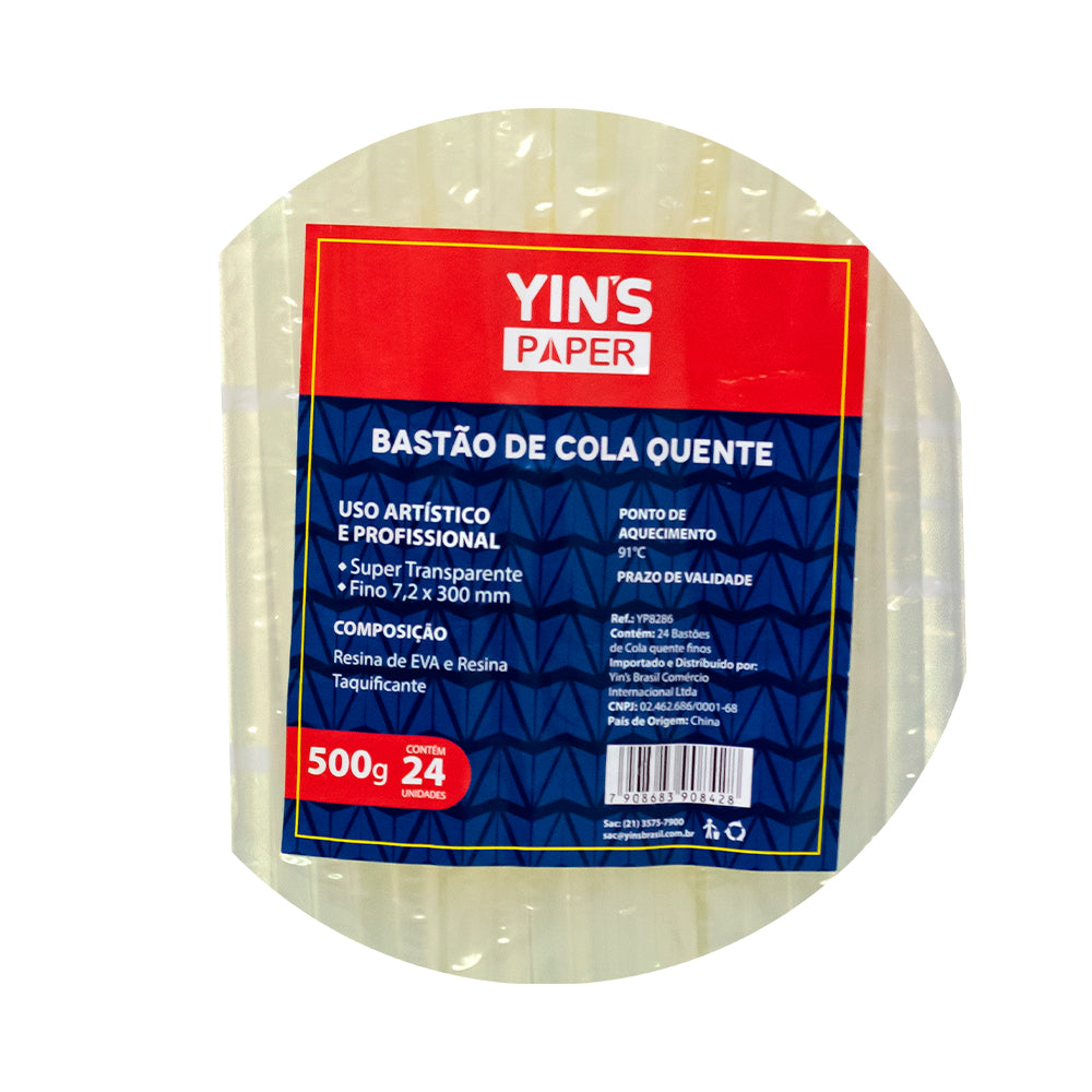 Bastao de Cola Quente Yins Paper 500g 7,2x300mm - Fino