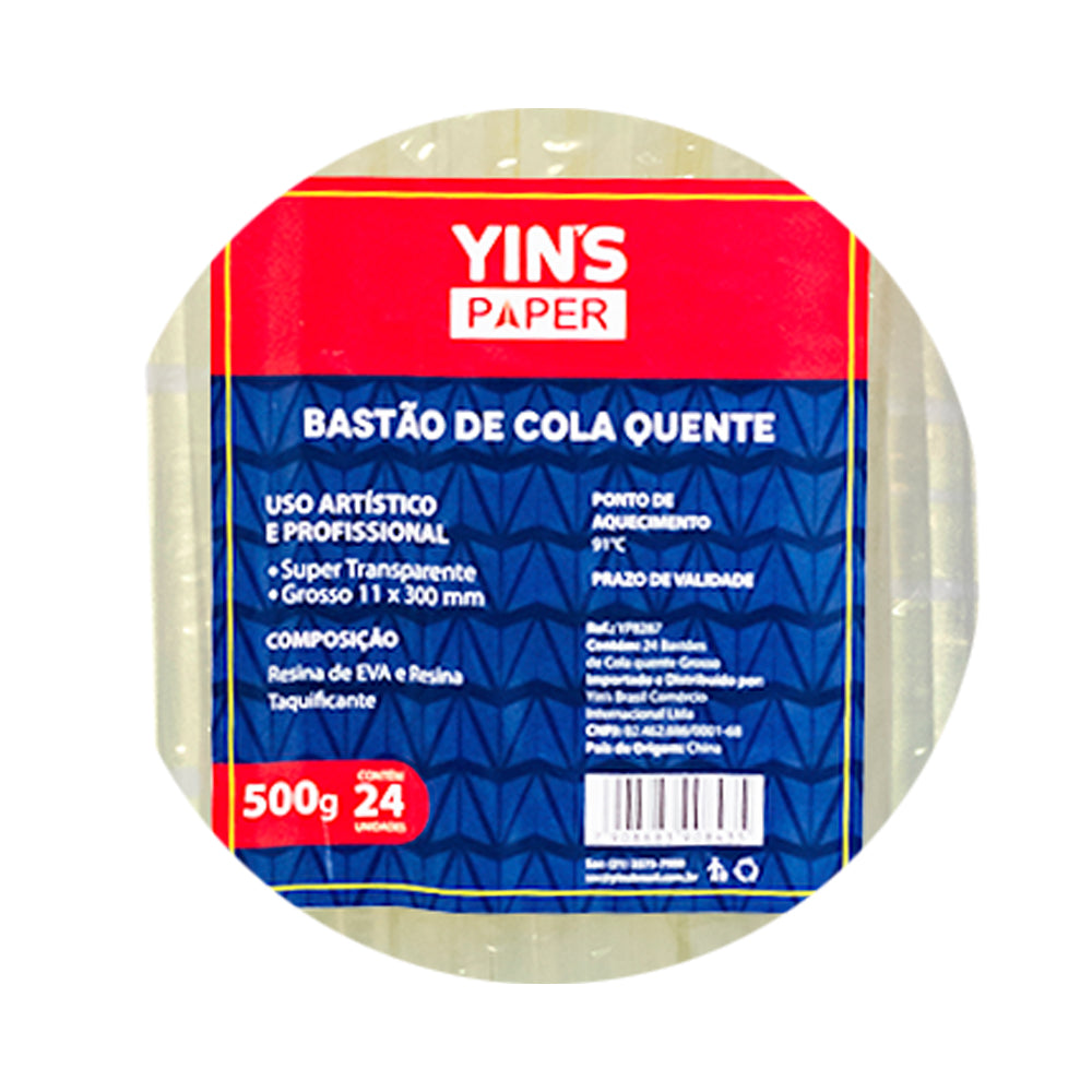 Refil de Cola Quente Yins Paper 500g 11x300mm - Grosso