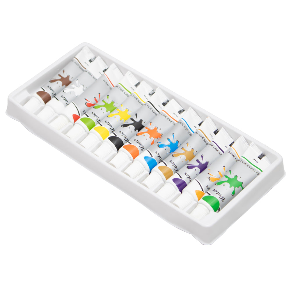 Kit de Tinta para Aquarela Yins Paper 12ml com 12 Cores e 01 Pincel