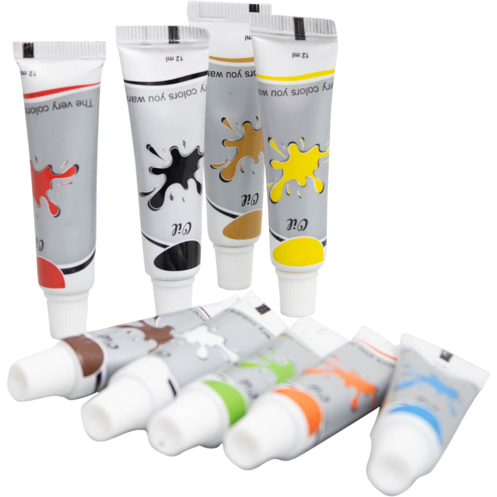 Kit de Tinta Oleo Yins Paper 12ml com 12 Cores e 01 Pincel
