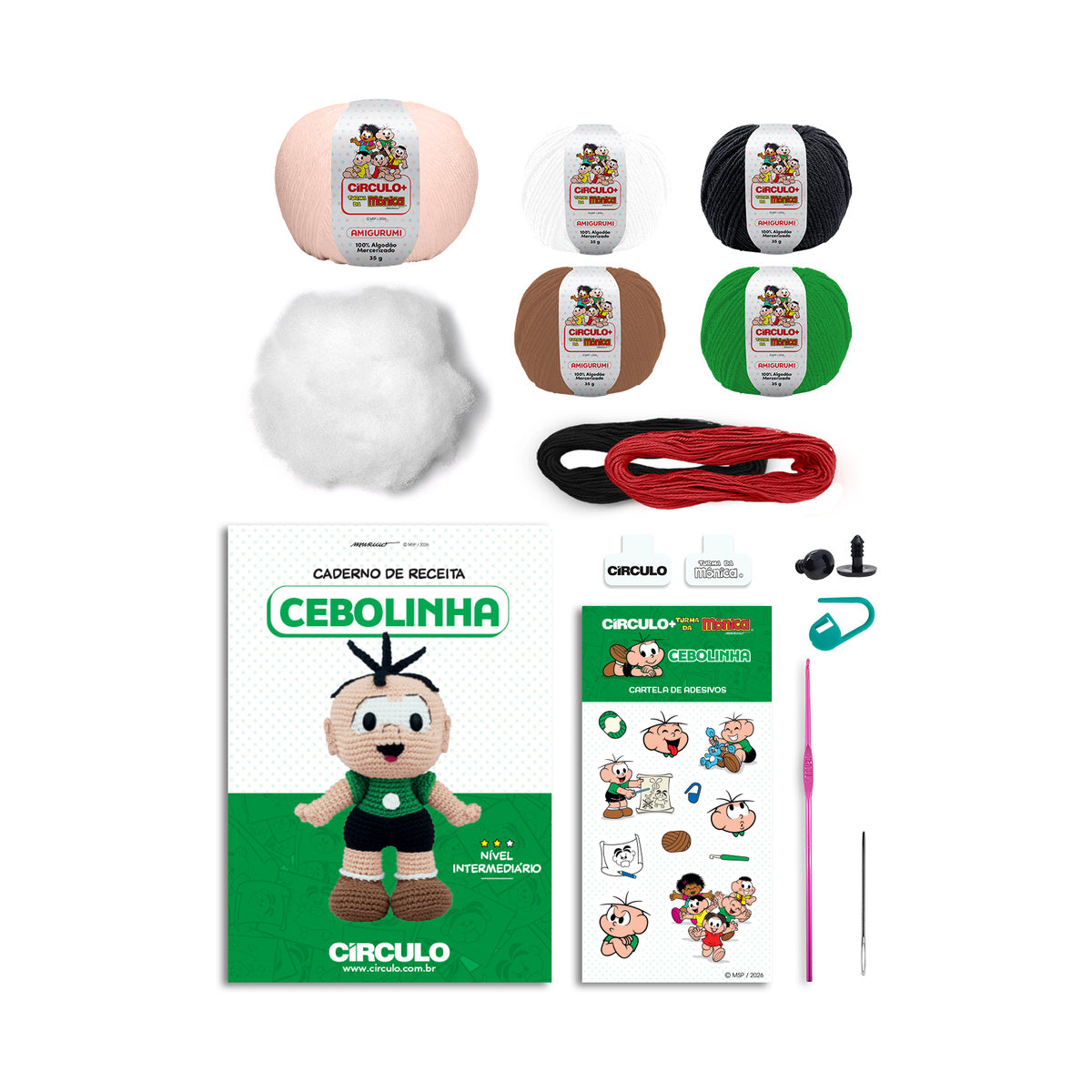 Kit Amigurumi Cebolinha Turma da Mônica - Círculo