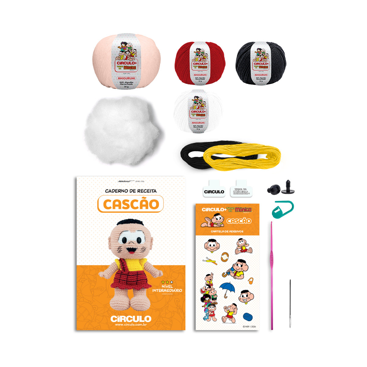 Kit Amigurumi Cascão Turma da Mônica - Círculo