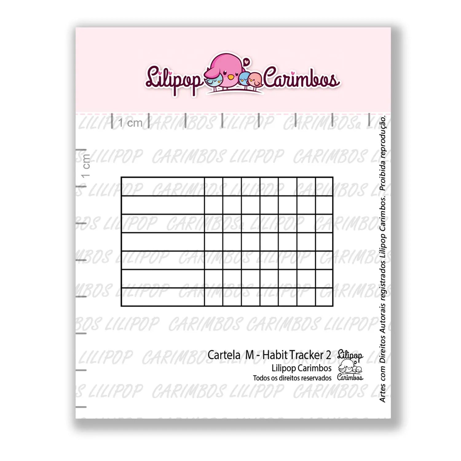Cartela de Carimbos Habit Tracker 2 em Fotopolímero para Artesanato e Scrapbook - Lilipop
