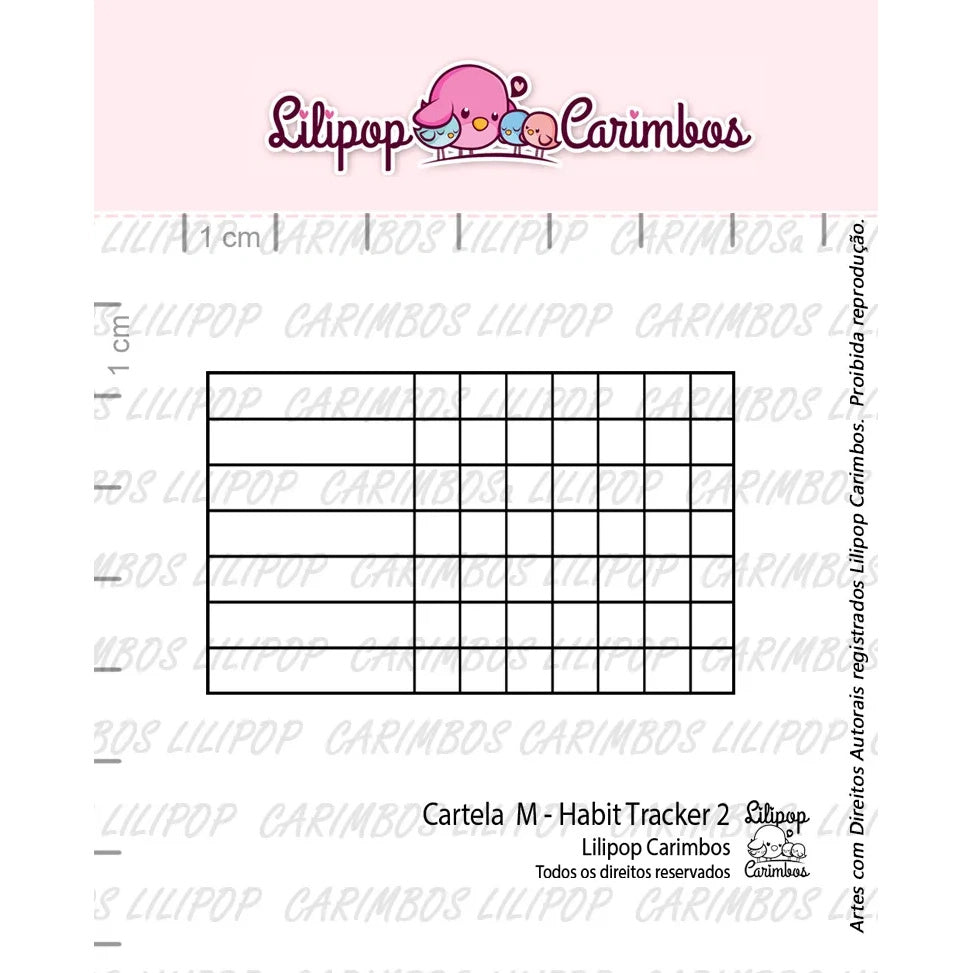 Cartela de Carimbos Habit Tracker 2 em Fotopolímero para Artesanato e Scrapbook - Lilipop