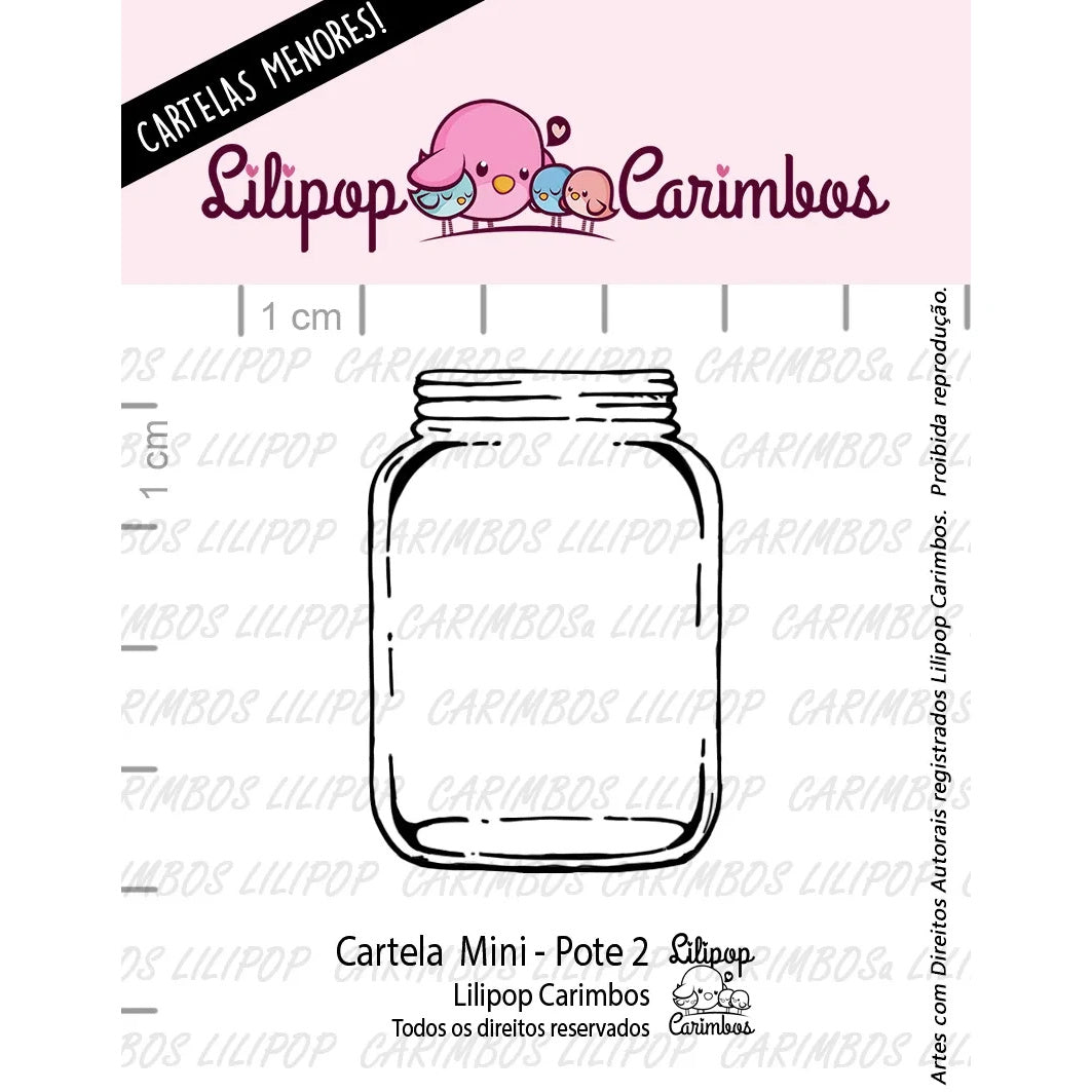 Cartela de Carimbos Pote 2 em Fotopolímero para Artesanato e Scrapbook - Lilipop