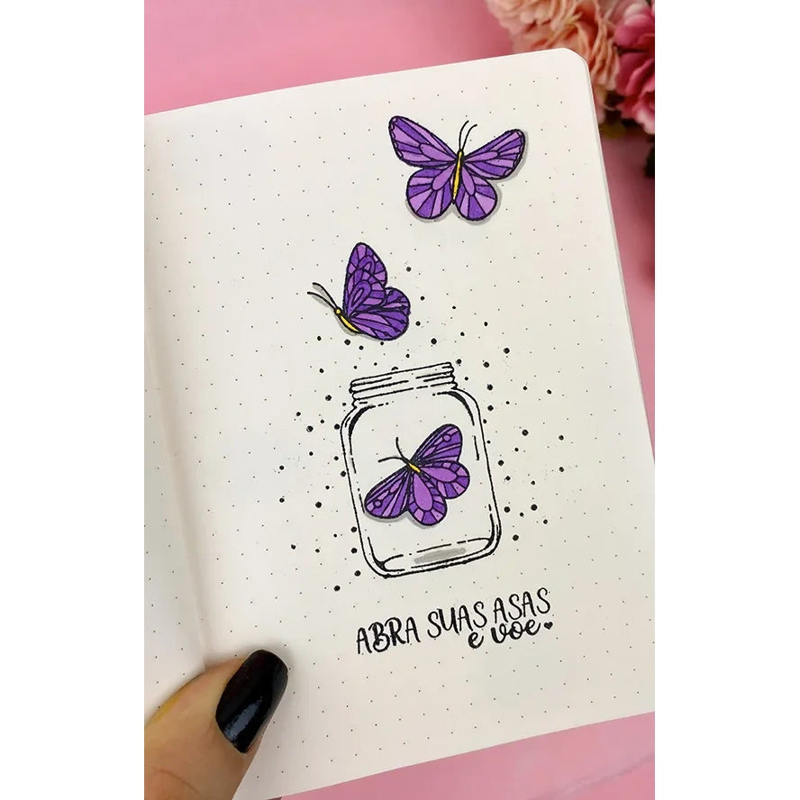 Cartela de Carimbos Pote 2 em Fotopolímero para Artesanato e Scrapbook - Lilipop
