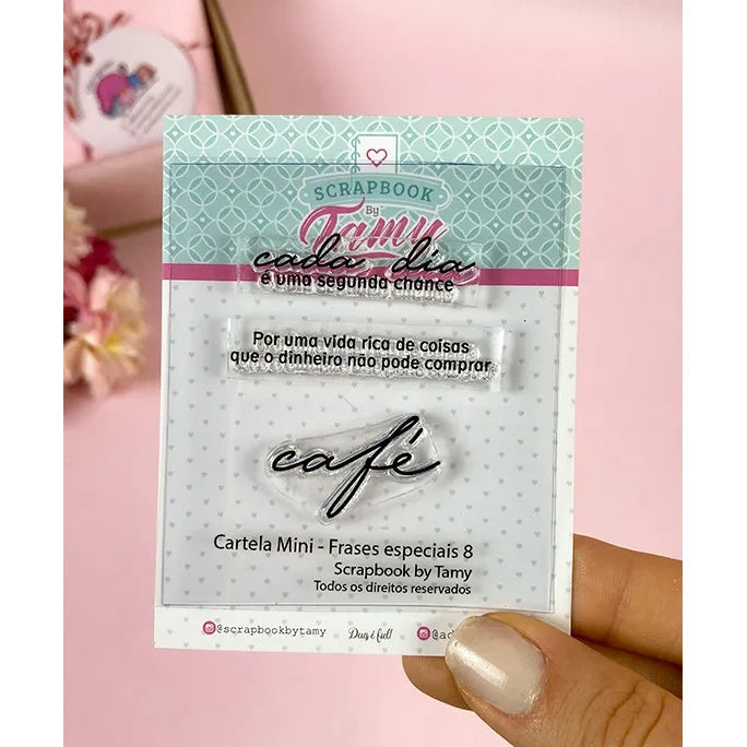 Cartela de Carimbos Frases Especiais 8 em Fotopolímero para Artesanato e Scrapbook - Lilipop