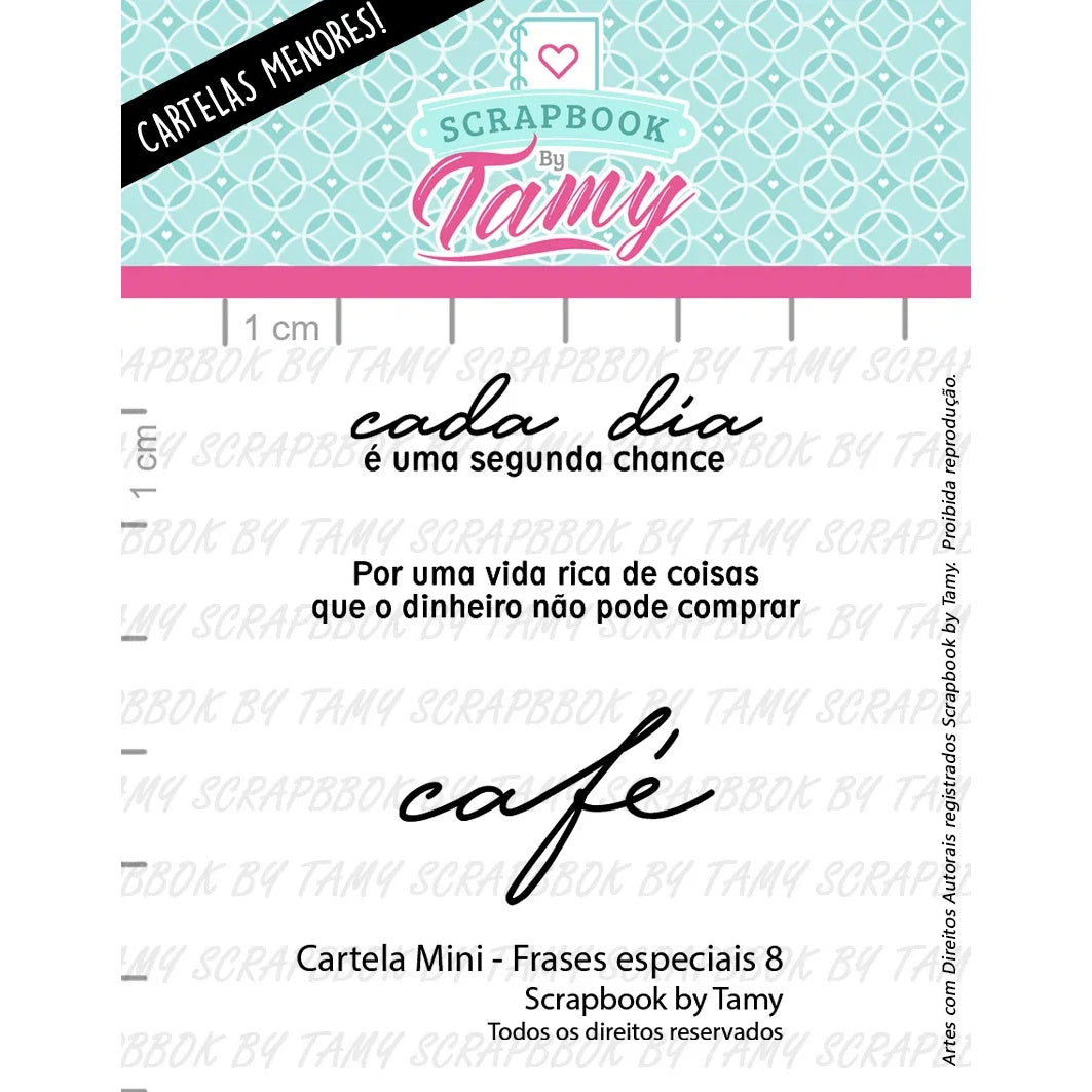 Cartela de Carimbos Frases Especiais 8 em Fotopolímero para Artesanato e Scrapbook - Lilipop