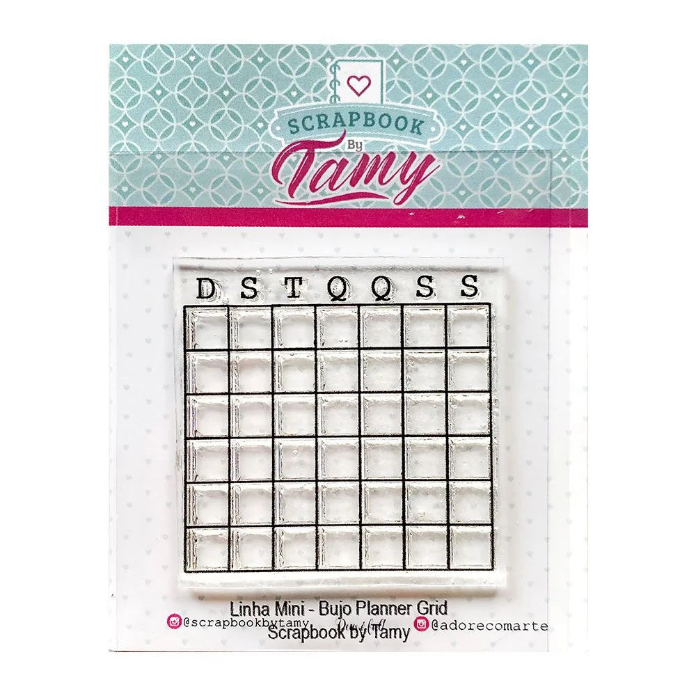 Cartela de Carimbos Bujo Planner Grid em Fotopolímero para Artesanato e Scrapbook - Lilipop