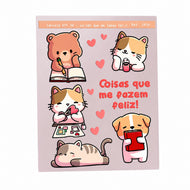Cartela de Adesivo Dtf Uv Coisas Que Me Fazem Feliz para Artesanato e Personalização - Lilipop