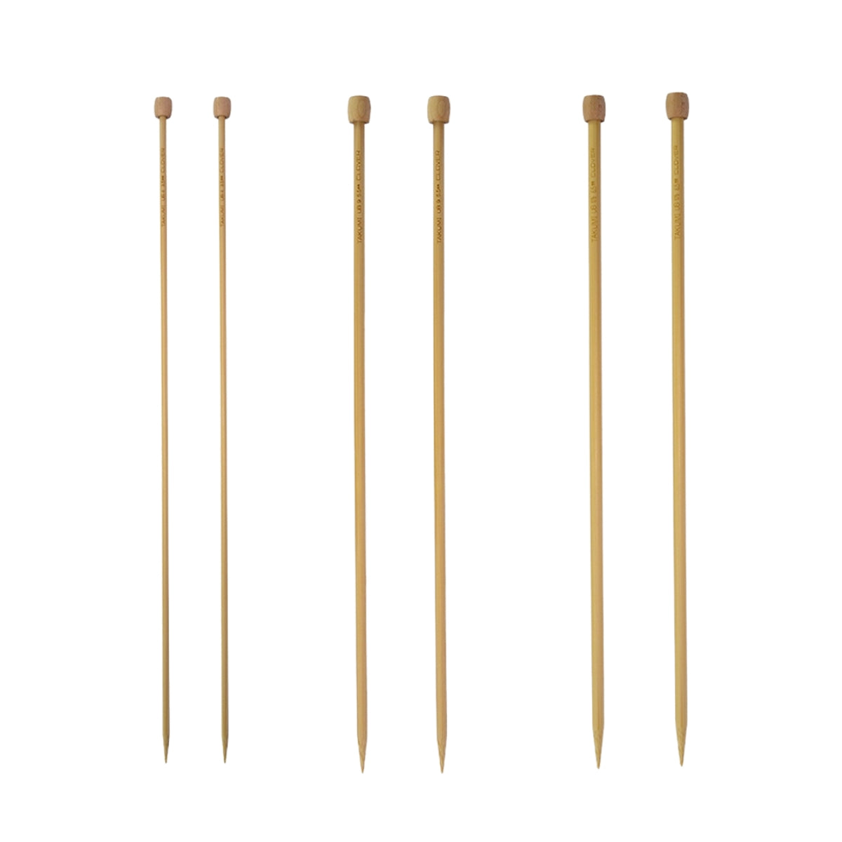 Agulha de Tricô Reta de Bambu Takumi - Clover