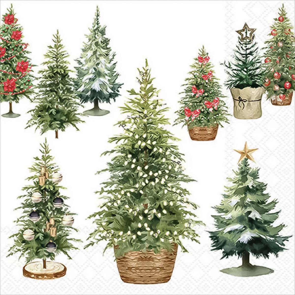 Guardanapo para Decoupage Ambiente 33x33cm com 20 Unidades - Floresta Natalina
