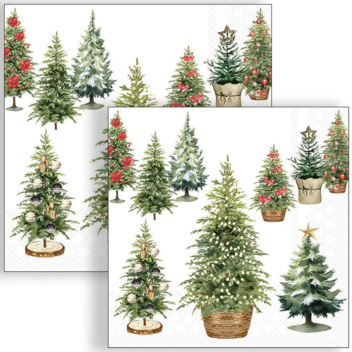 Guardanapo para Decoupage Ambiente 33x33cm com 2 Unidades - Floresta Natalina