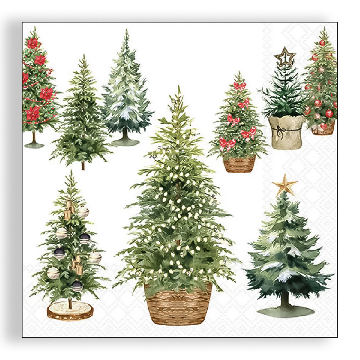 Guardanapo para Decoupage Ambiente 33x33cm com 20 Unidades - Floresta Natalina