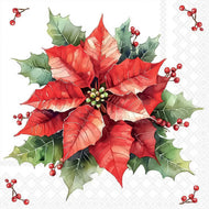 Guardanapo para Decoupage Ambiente 33x33cm com 2 Unidades - Flor do Natal Festiva Branca