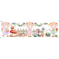 Transfer de Imagem Têxtil Barra - Meninas 24x7cm para Artesanato e Customização em Tecido Ttb4-118 - Litoarte