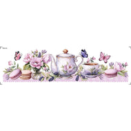 Transfer de Imagem Têxtil Barra - Chá Floral 24x7cm para Artesanato e Customização em Tecido Ttb4-133 - Litoarte