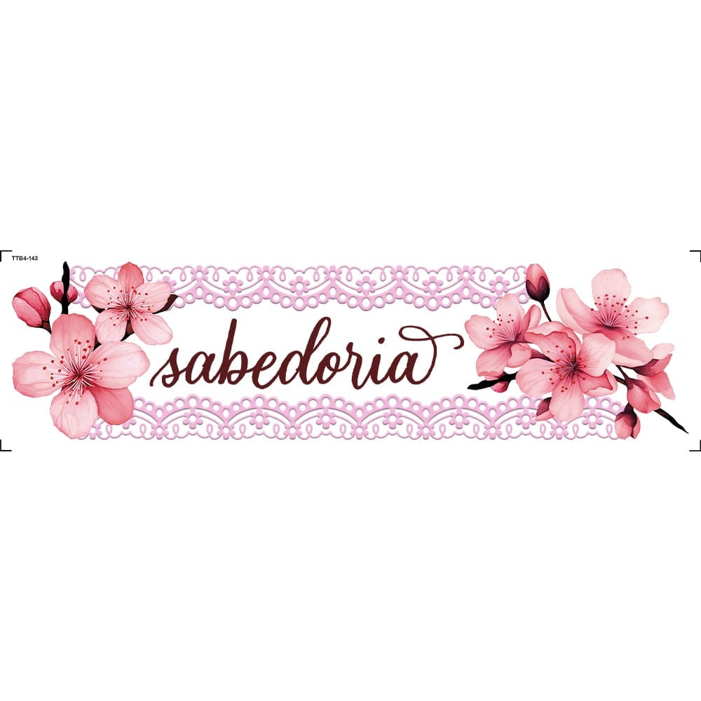 Transfer de Imagem Têxtil Barra - Sabedoria 24x7cm para Artesanato e Customização em Tecido Ttb4-143 - Litoarte
