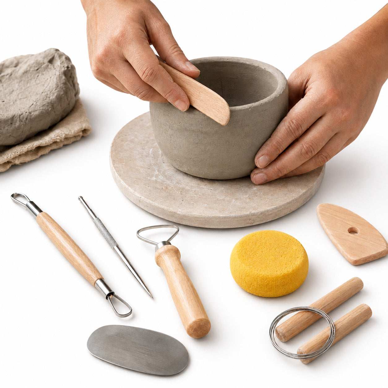Kit Básico 8 Peças para Modelagem Cerâmica e Biscuit - Condor