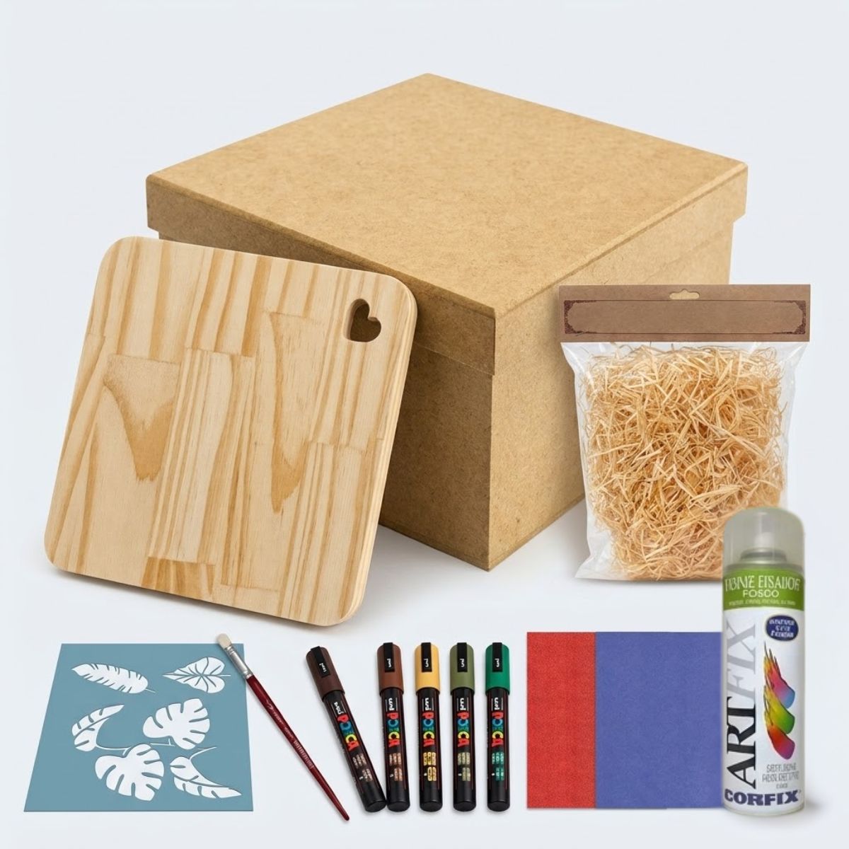 Kit Faça Você Mesmo Vera Portela com Caixa, Tábua e Materiais para Personalização