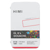 Estojo Branco de Tinta Guache Metálica com 12 Cores de 12ml - Himi