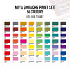Estojo Branco de Tinta Guache Profissional em Potes Jelly Cup com 56 Cores de 30g Básicas, Fluorescentes e Metálicas - Himi