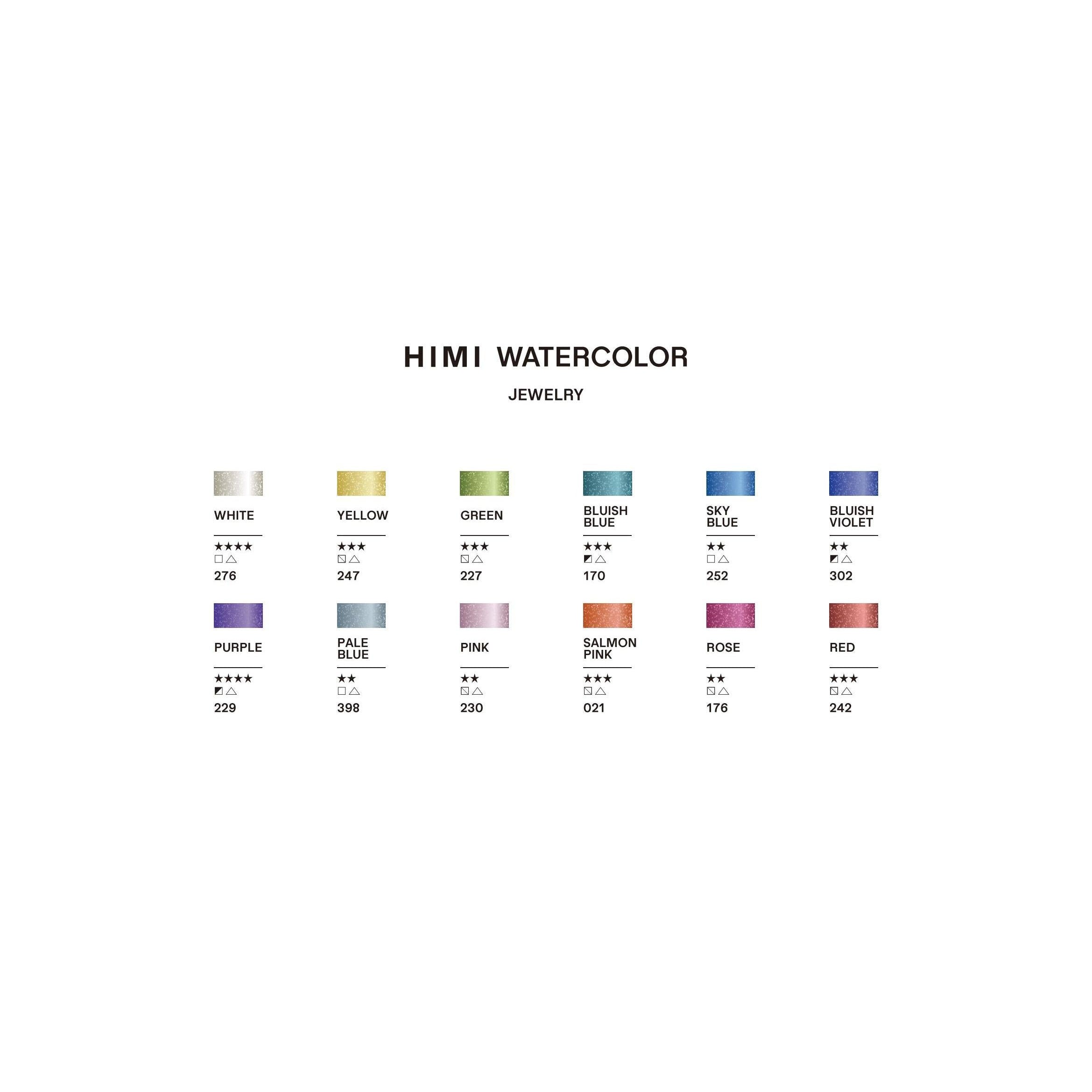 Kit de Tinta Aquarela em Tubo com 24 Cores de 12ml e 19 Acessórios - Himi
