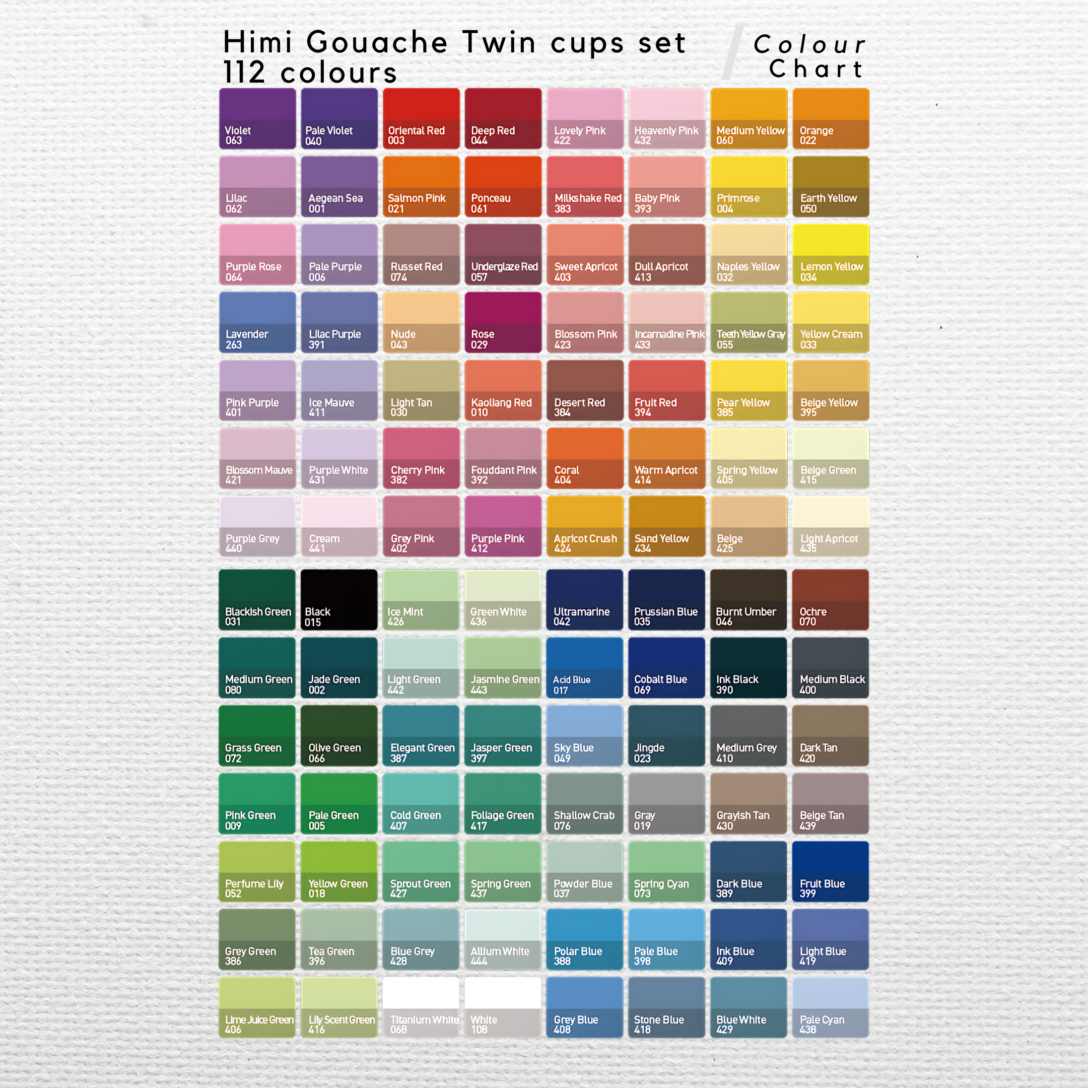 Estojo Branco de Tinta Guache Profissional em Potes Twin Cup com 112 Cores de 12g - Himi