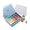 Estojo Azul de Tinta Guache Profissional em Potes Jelly Cup com 24 Cores de 30g, 3 Pincéis e Paleta - Himi